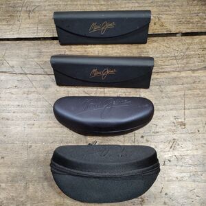 Four Maui Jim Sunglass Zippered Hard Sport Black Case Clamshell Fold